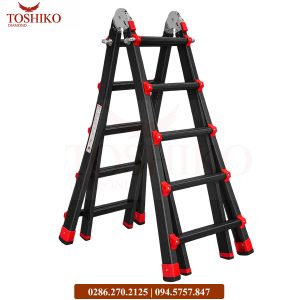 Thang nhôm rút lồng 5 bậc Toshiko L5 đen