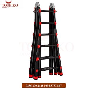 Thang nhôm rút lồng 6 bậc Toshiko L6 đen