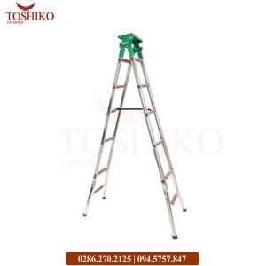 Thang Inox chữ A Toshiko 1m5 - Mâm xanh