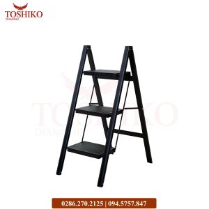 Thang ghế thép Toshiko 3 bậc TSK-3S Đen