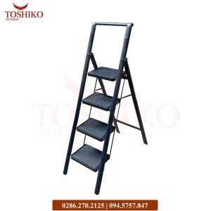 Alternative view of Thang ghế thép tay vịn Toshiko 4 bậc TSK-4V Đen