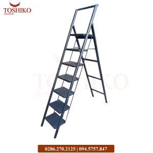 Thang ghế thép tay vịn Toshiko 7 bậc TSK-7V Đen